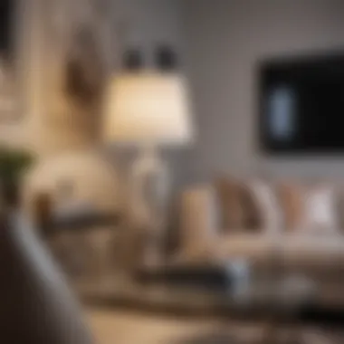 Chic Modern Living Room with Battery Operated Accent Lamp Modern battery operated accent lamp in a chic living room setting
