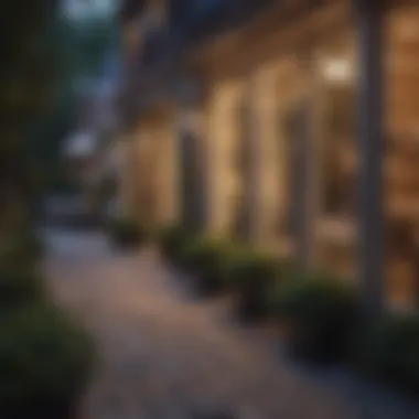 Elegant Outdoor Ambiance with Accent Lighting Elegant outdoor setting featuring battery operated accent lamps