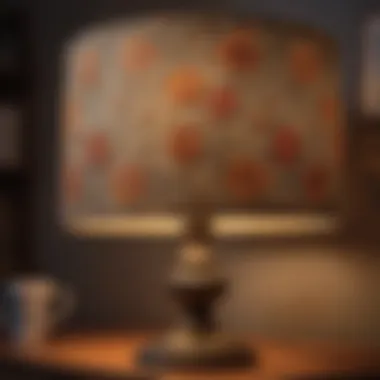 Vintage lamp shade with intricate patterns and textures