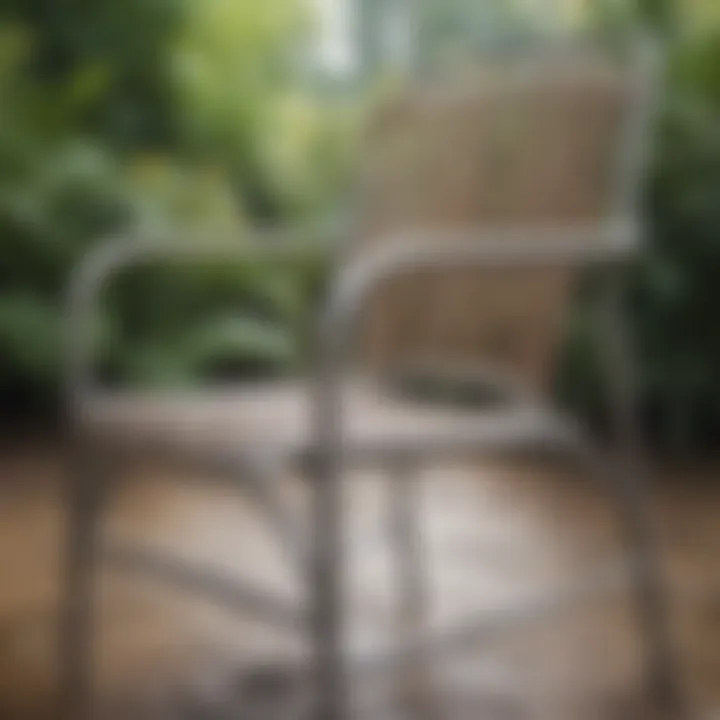 Close-up view of durable materials used in garden plastic chairs