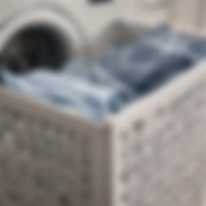 Close-up view of the materials used in a laundry hamper, emphasizing durability.