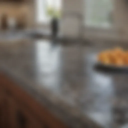 Close-up of a granite countertop showcasing its texture and durability