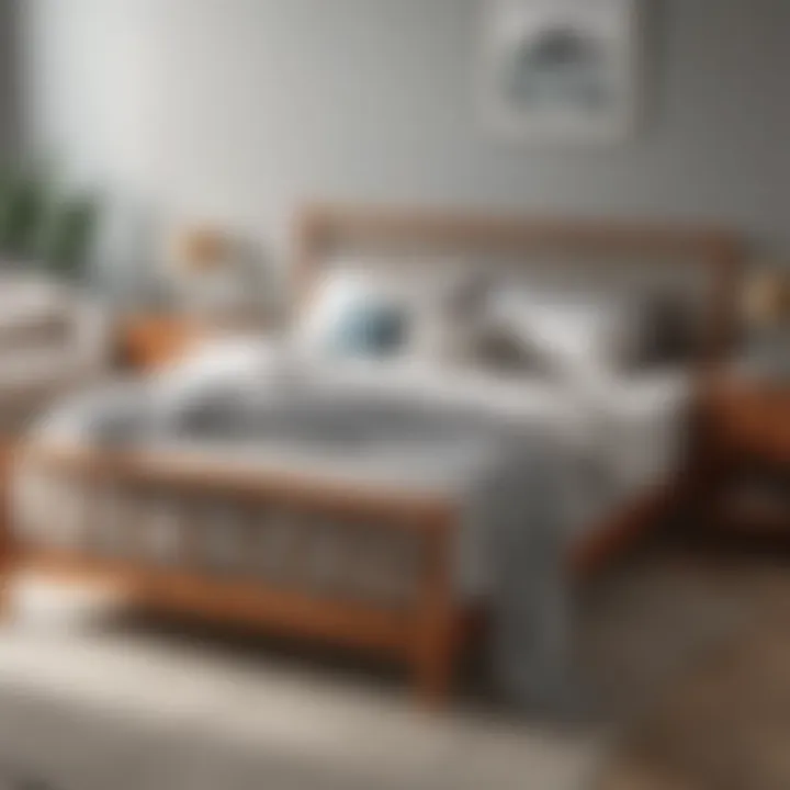 Visual representation of various bed frame designs featuring center bars